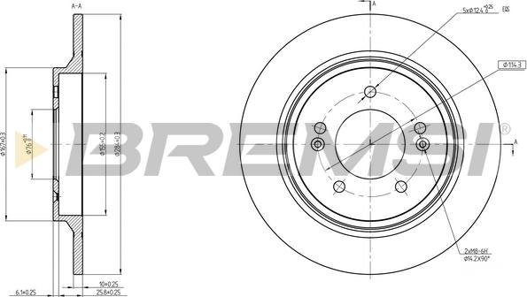 Bremsi CD8604S - Гальмівний диск autocars.com.ua