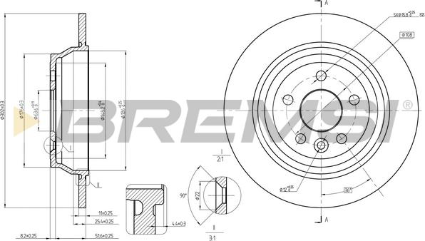 Bremsi CD8607S - Гальмівний диск autocars.com.ua