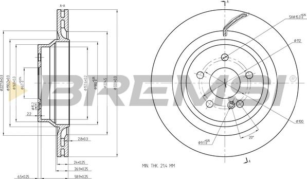 Bremsi CD8611V - Гальмівний диск autocars.com.ua