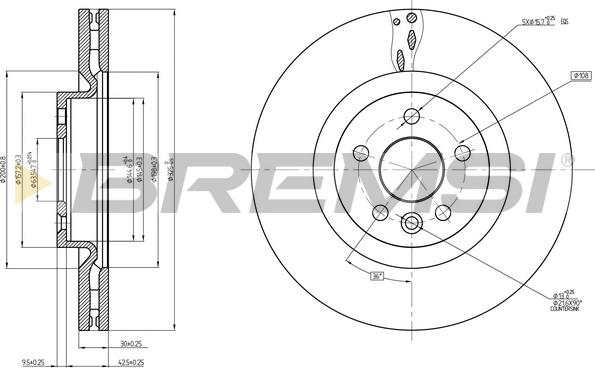 Bremsi CD8632V - Гальмівний диск autocars.com.ua