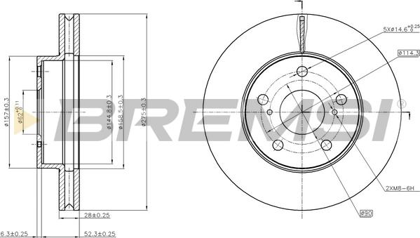 Bremsi CD8634V - Тормозной диск autodnr.net