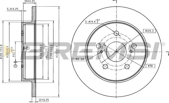 Bremsi CD8643S - Гальмівний диск autocars.com.ua