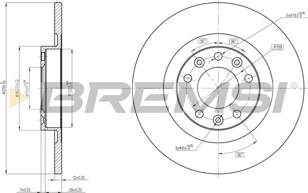 Bremsi CD8654S - Гальмівний диск autocars.com.ua