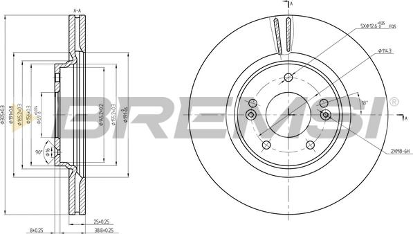 Bremsi CD8680V - Гальмівний диск autocars.com.ua