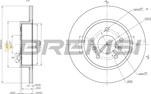 Bremsi CD8683S - Гальмівний диск autocars.com.ua