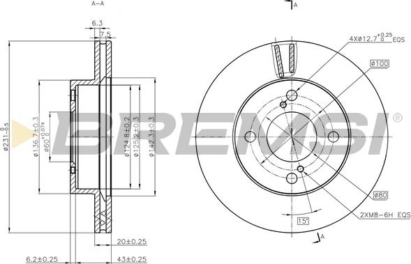 Bremsi CD8689V - Гальмівний диск autocars.com.ua