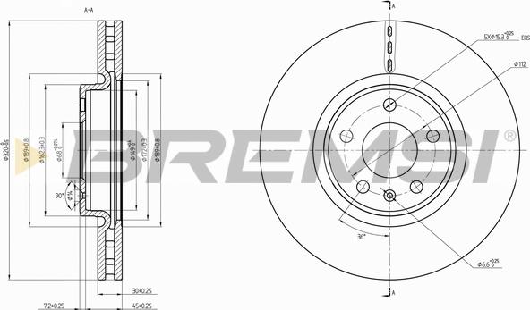 Bremsi CD8761V - Гальмівний диск autocars.com.ua