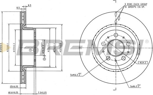 Bremsi CD9015V - Гальмівний диск autocars.com.ua