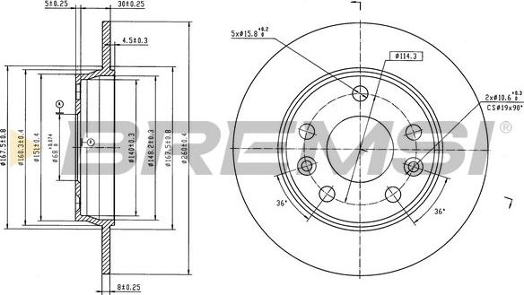 Bremsi CD9046S - Гальмівний диск autocars.com.ua