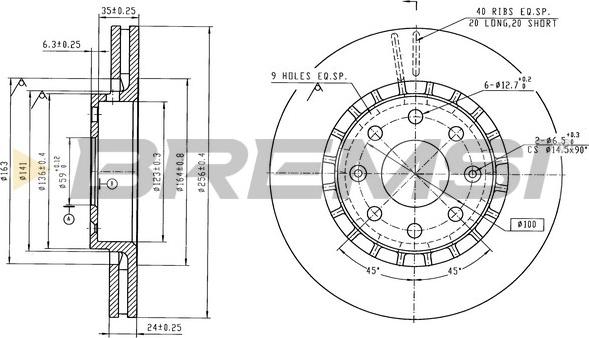 Bremsi CD9054V - Гальмівний диск autocars.com.ua