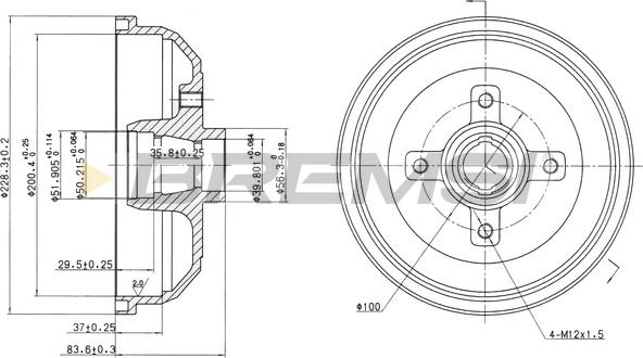 Bremsi CR5135 - Гальмівний барабан autocars.com.ua