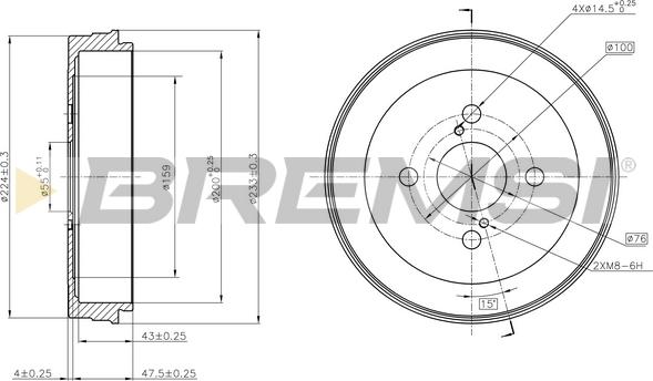 Bremsi CR5338 - Гальмівний барабан autocars.com.ua