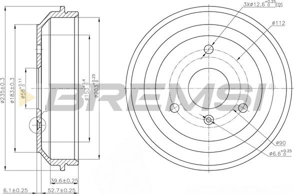 Bremsi CR5598 - Гальмівний барабан autocars.com.ua