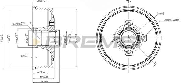 Bremsi CR5601 - Гальмівний барабан autocars.com.ua