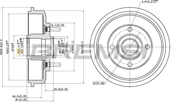 Bremsi CR5654 - Гальмівний барабан autocars.com.ua