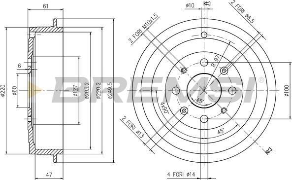 Bremsi CR5656 - Гальмівний барабан autocars.com.ua