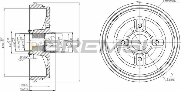 Bremsi CR5665 - Гальмівний барабан autocars.com.ua