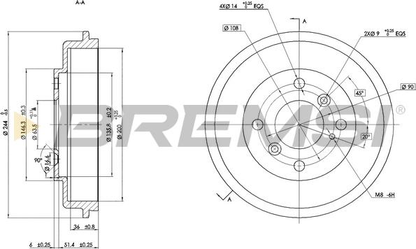 Bremsi CR5686 - Гальмівний барабан autocars.com.ua