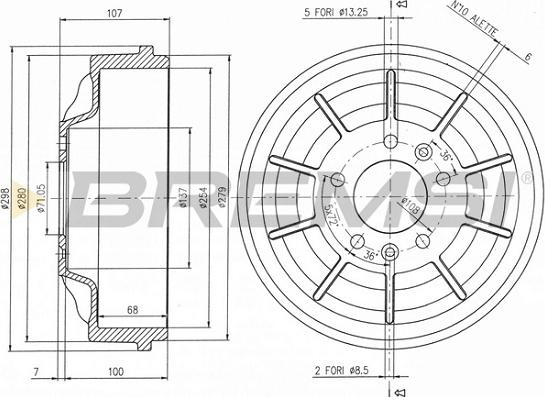 Bremsi CR5729 - Гальмівний барабан autocars.com.ua