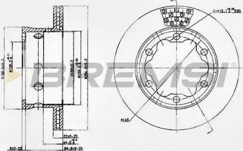 Bremsi DB0191V - Гальмівний диск autocars.com.ua