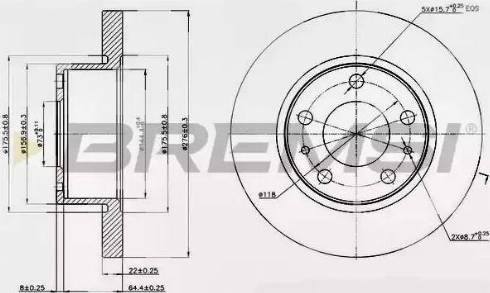 Bremsi DB0194S - Тормозной диск autodnr.net