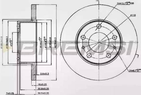 Bremsi DB0195S - Тормозной диск autodnr.net