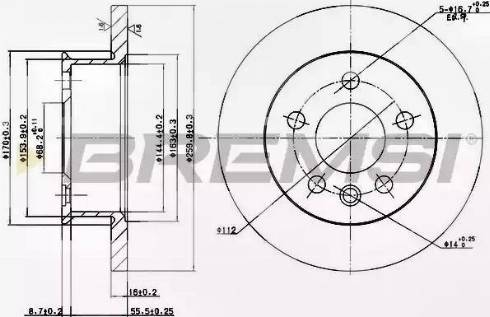 Bremsi DBA426S - Тормозной диск autodnr.net