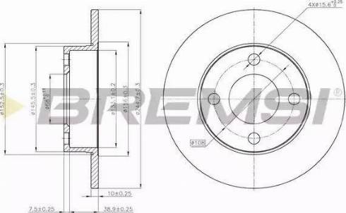 Bremsi DBA563S - Тормозной диск autodnr.net