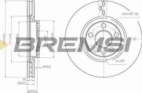 Bremsi DBA760V - Гальмівний диск autocars.com.ua