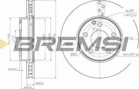 Bremsi DBB252V - Гальмівний диск autocars.com.ua