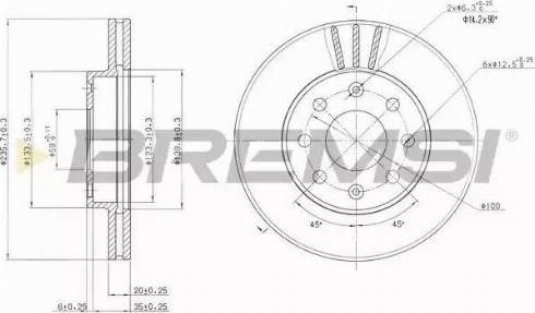 Bremsi DBB279V - Гальмівний диск autocars.com.ua