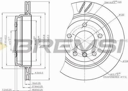 Bremsi DBB581V - Тормозной диск autodnr.net