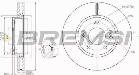 Bremsi DBB619V - Гальмівний диск autocars.com.ua