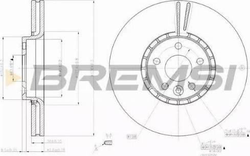 Bremsi DBB801V - Гальмівний диск autocars.com.ua