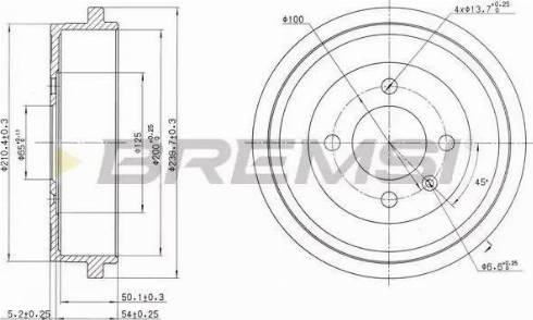 Bremsi DR5441 - Гальмівний барабан autocars.com.ua