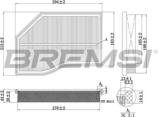 Bremsi FA0118 - Повітряний фільтр autocars.com.ua