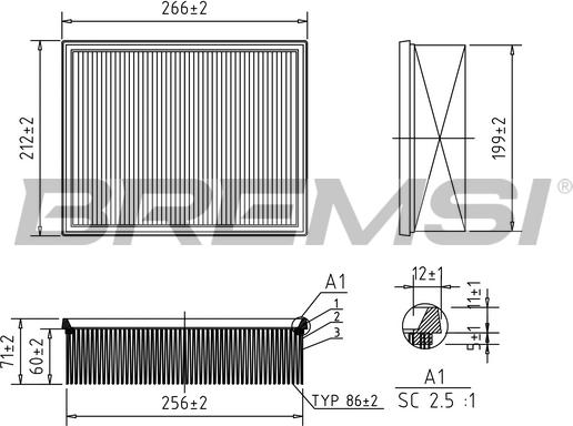 Bremsi FA0119 - Повітряний фільтр autocars.com.ua