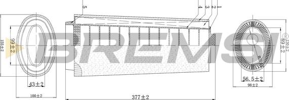 Bremsi FA0124 - Повітряний фільтр autocars.com.ua