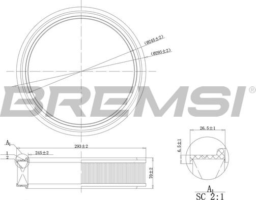 Bremsi FA0126 - Повітряний фільтр autocars.com.ua