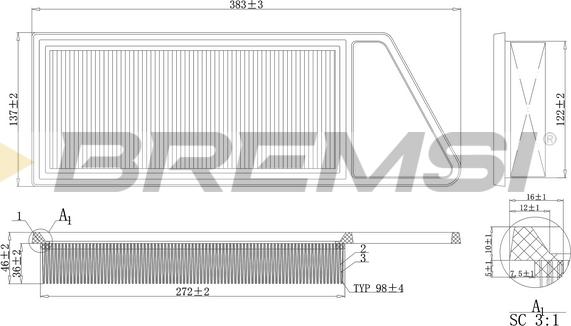 Bremsi FA0211 - Воздушный фильтр autodnr.net