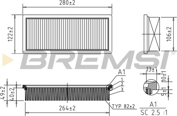 Bremsi FA0219 - Повітряний фільтр autocars.com.ua