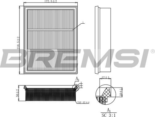 Bremsi FA0527 - Повітряний фільтр autocars.com.ua