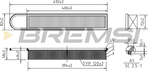 Bremsi FA0533 - Воздушный фильтр autodnr.net