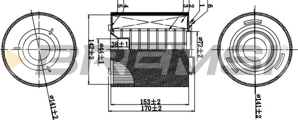 Bremsi FA0538 - Повітряний фільтр autocars.com.ua