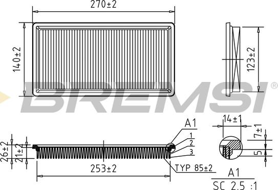 Bremsi FA0547 - Повітряний фільтр autocars.com.ua