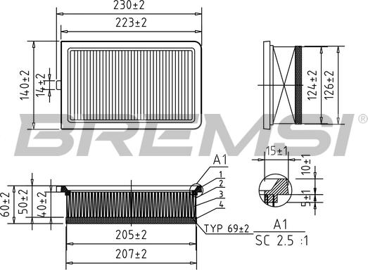 Bremsi FA0548 - Воздушный фильтр autodnr.net