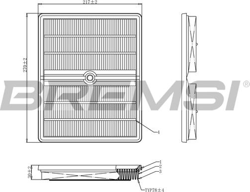 Bremsi FA0553 - Повітряний фільтр autocars.com.ua