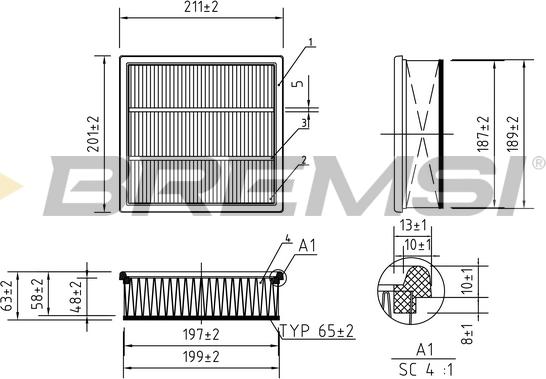 Bremsi FA0562 - Повітряний фільтр autocars.com.ua