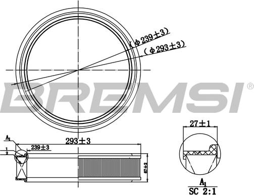 Bremsi FA0564 - Воздушный фильтр autodnr.net