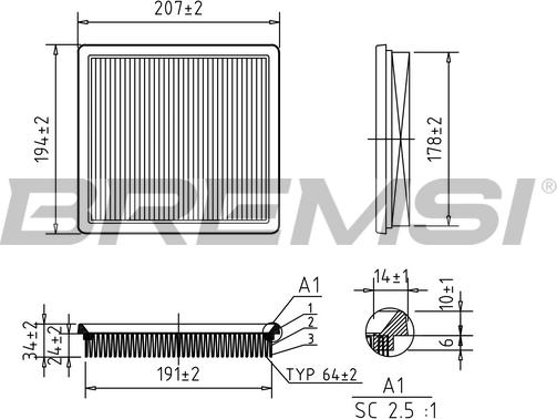 Bremsi FA0581 - Воздушный фильтр autodnr.net